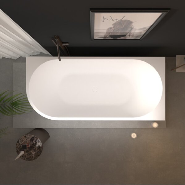 Erga Zara, rohová volně stojící vana 150x75 cm + odtoková zátka, pravá, bílá lesklá, ERG-Zara-150075R-WH-WH
