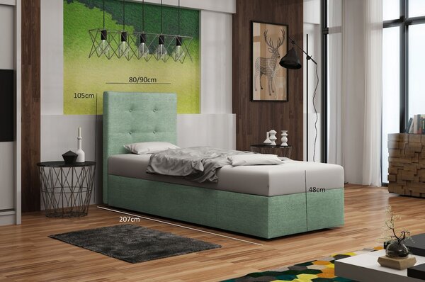 Čalouněná postel DELILAH 1 - 90x200, tmavě šedá