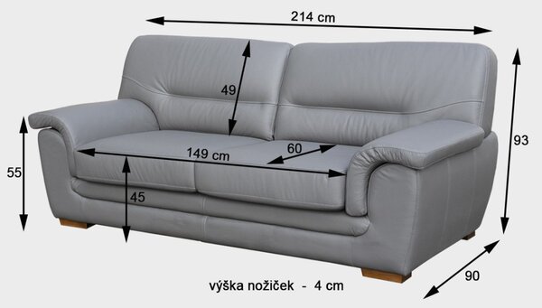 Celokožená pohovka Lagos 3M