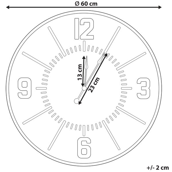 Nástěnné hodiny DOLE 60 cm Světle hnědá