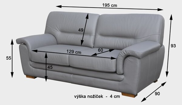 Celokožená pohovka Lagos 2M