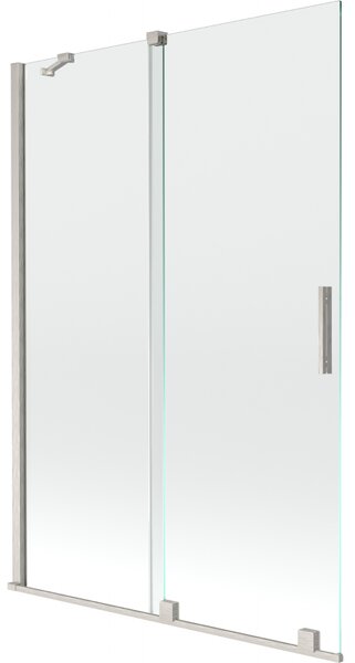 Mexen Velar, 2-křídlová posuvná vanová zástěna 120 x 150 cm, 8mm čiré sklo, broušená ocel, 896-120-000-01-97