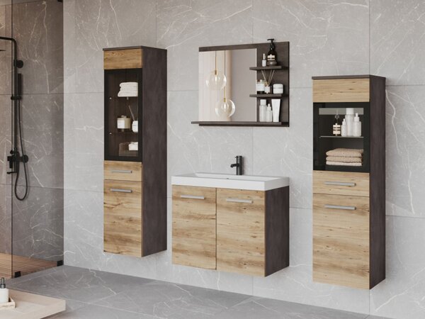 Koupelnový nábytek Apogon I, Barva: matera / breslau kaštan, Sifon k umyvadlu: ne, Osvětlení: bez osvětlení, Baterie: Maro Blo 020M 5903211455759
