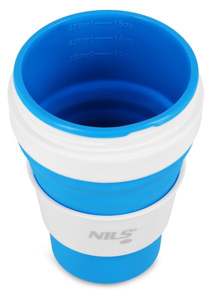 NC4103 MODRÝ SILIKONOVÝ SKLÁDACÍ HRNEK 475ML NILS CAMP