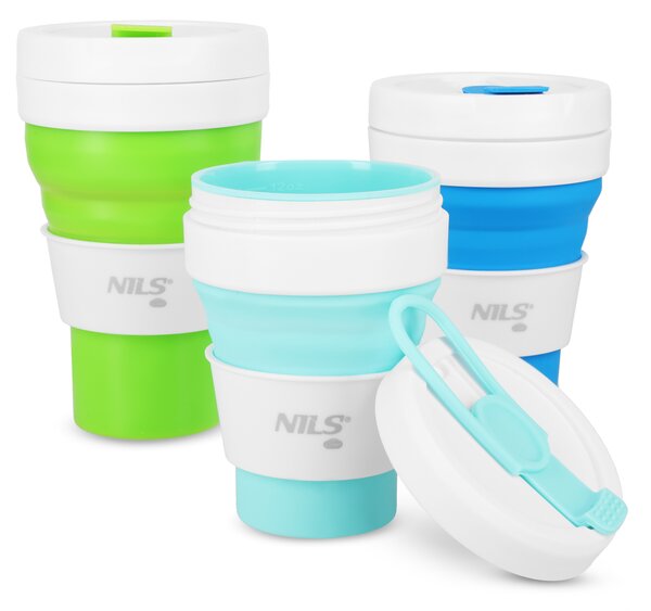 NC4103 SV.ZELENÝ SILIKONOVÝ SKLÁDACÍ HRNEK 600ML NILS CAMP