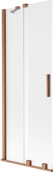 Mexen Velar, 2-křídlová posuvná vanová zástěna 70 x 150 cm, 8mm sklo námraza, měděná matná, 896-070-000-31-65
