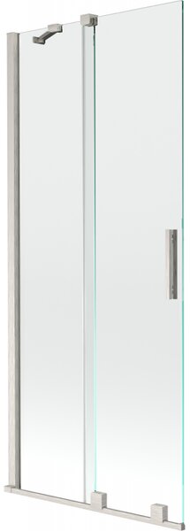 Mexen Velar, 2-křídlová posuvná vanová zástěna 80 x 150 cm, 8mm čiré sklo, broušená ocel, 896-080-000-01-97