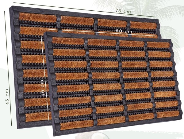 Hanse Home Venkovní čistící rohož Mix Mats Brushes 105647 Black Cocos - na ven i na doma - 45x75 cm