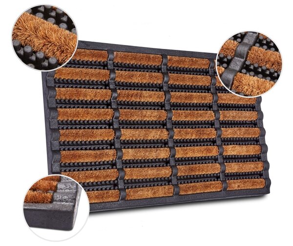 Hanse Home Venkovní čistící rohož Mix Mats Brushes 105647 Black Cocos - na ven i na doma - 45x75 cm
