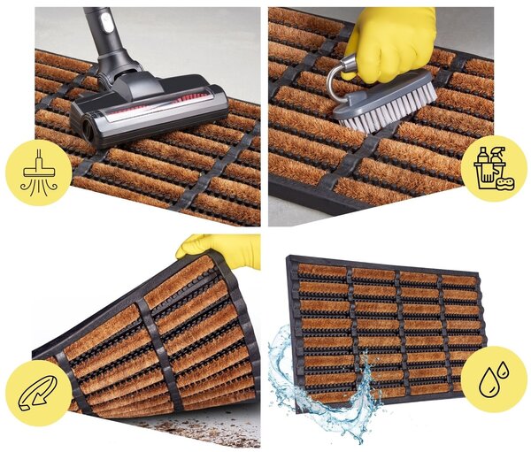 Hanse Home Venkovní čistící rohož Mix Mats Brushes 105647 Black Cocos - na ven i na doma - 45x75 cm