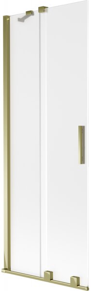 Mexen Velar, 2-křídlová posuvná vanová zástěna 70 x 150 cm, 8mm sklo námraza, zlatá lesklá, 896-070-000-31-50
