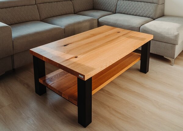 Morawood Konferenční stolek San Francisco Barva desky: Natural, Barva podnože: Černý mat, Rozměry: 450x900(mm)