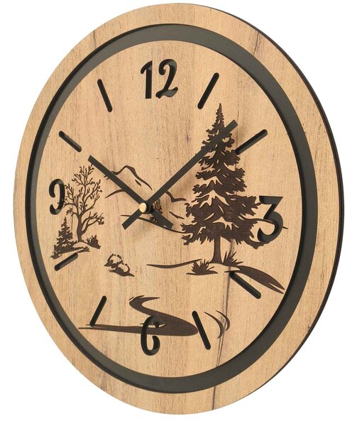 Hodiny na zeď do obývacího pokoje - Příroda a les | GRUN: HDF - Javor 30 cm 4799-115371 HDF0608-čiene-ruky