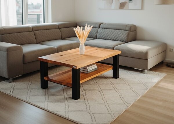 Morawood Konferenční stolek San Francisco Barva desky: Natural, Barva podnože: Černý mat, Rozměry: 450x900(mm)
