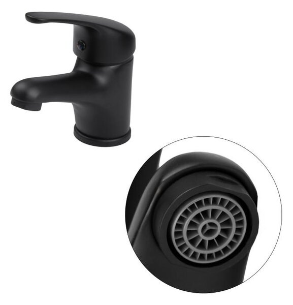 Erga Lati, umyvadlová baterie h-130, černá matná, ERG-YKA-BU.LATI24-BLK