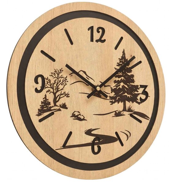 Hodiny na zeď do obývacího pokoje - Příroda a les | GRUN: HDF - Javor 30 cm 4799-115371 HDF0608-čiene-ruky