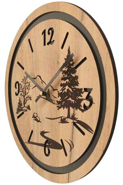 Hodiny na zeď do obývacího pokoje - Příroda a les | GRUN: HDF - Javor 30 cm 4799-115371 HDF0608-čiene-ruky