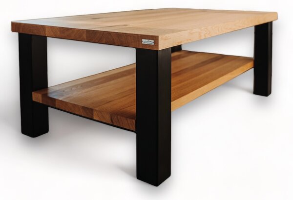Morawood Konferenční stolek San Francisco Barva desky: Natural, Barva podnože: Černý mat, Rozměry: 450x900(mm)