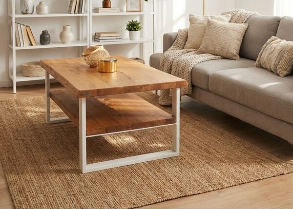 Morawood Konferenční stolek Dundee Barva desky: Natural, Barva podnože: Černý mat, Rozměry: 450x900(mm)