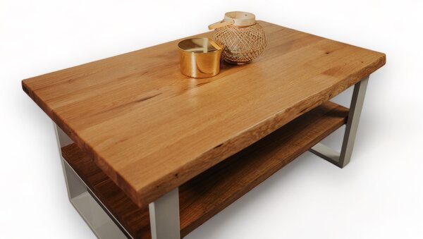 Morawood Konferenční stolek Dundee Barva desky: Natural, Barva podnože: Černý mat, Rozměry: 450x900(mm)