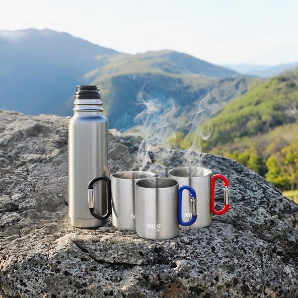 NC17110 ČERNÝ KEMPIGOVÝ HRNEK 300ML S KARABINOU NILS CAMP