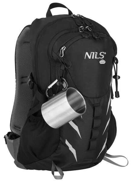 NC17110 ČERNÝ KEMPIGOVÝ HRNEK 300ML S KARABINOU NILS CAMP