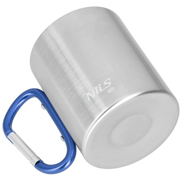 NC17110 MODRÝ KEMPIGOVÝ HRNEK 300ML S KARABINOU NILS CAMP