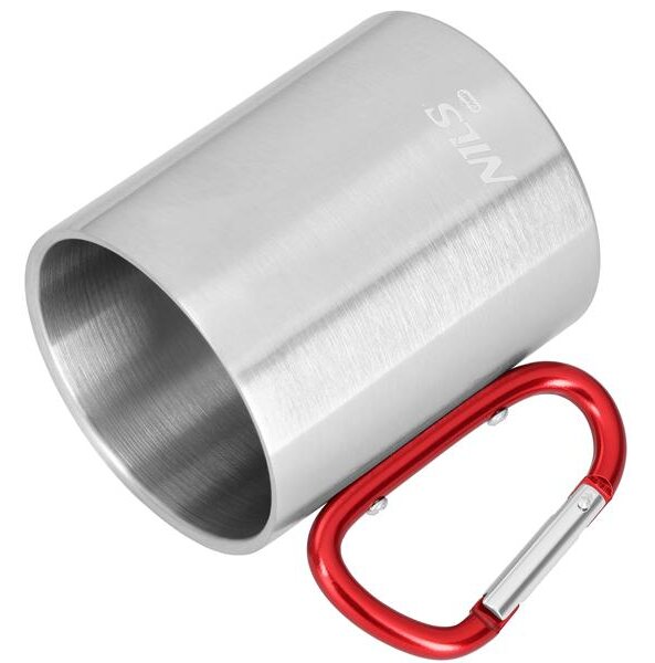 NC17110 ČERVENÝ KEMPIGOVÝ HRNEK 300ML S KARABINOU NILS CAMP