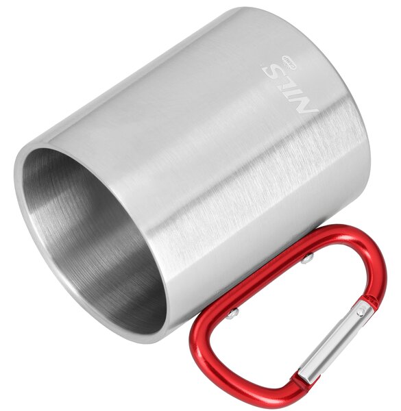 NC17110 ČERVENÝ KEMPIGOVÝ HRNEK 300ML S KARABINOU NILS CAMP