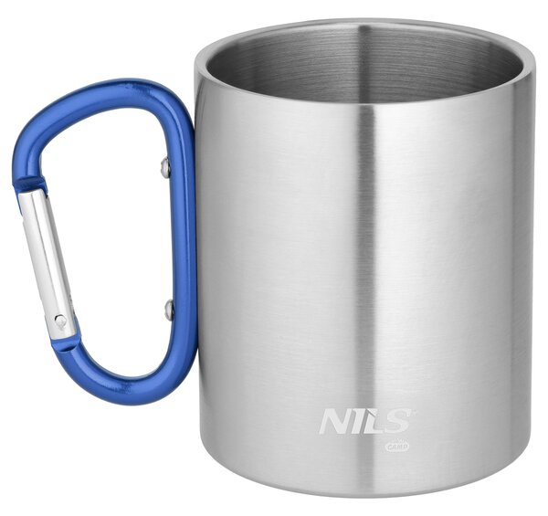 NC17110 MODRÝ KEMPIGOVÝ HRNEK 300ML S KARABINOU NILS CAMP