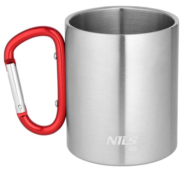 NC17110 ČERVENÝ KEMPIGOVÝ HRNEK 300ML S KARABINOU NILS CAMP