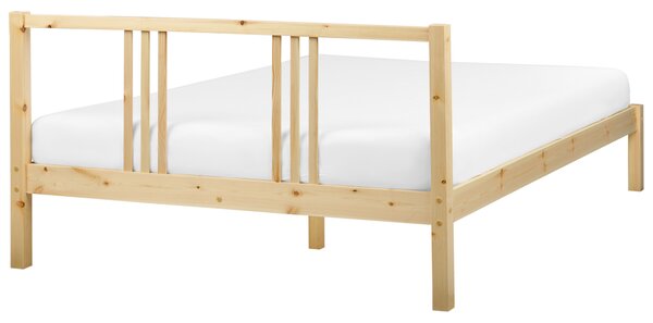 Postel Borovicové dřevo VANNES 140 x 200 cm Světle hnědá