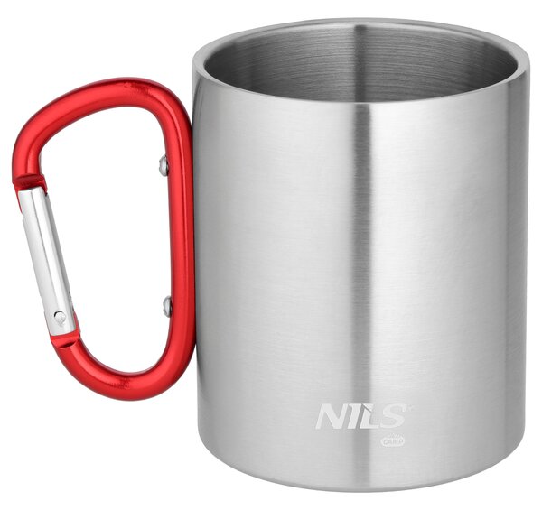 NC17110 ČERVENÝ KEMPIGOVÝ HRNEK 300ML S KARABINOU NILS CAMP