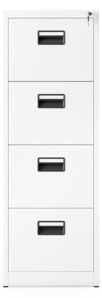 Plechová kartotéka, 4 zásuvky SARA V4, 460 x 1320 x 620 mm, bílá