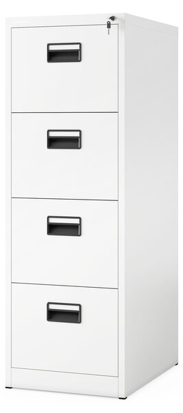 Plechová kartotéka, 4 zásuvky SARA V4, 460 x 1320 x 620 mm, bílá