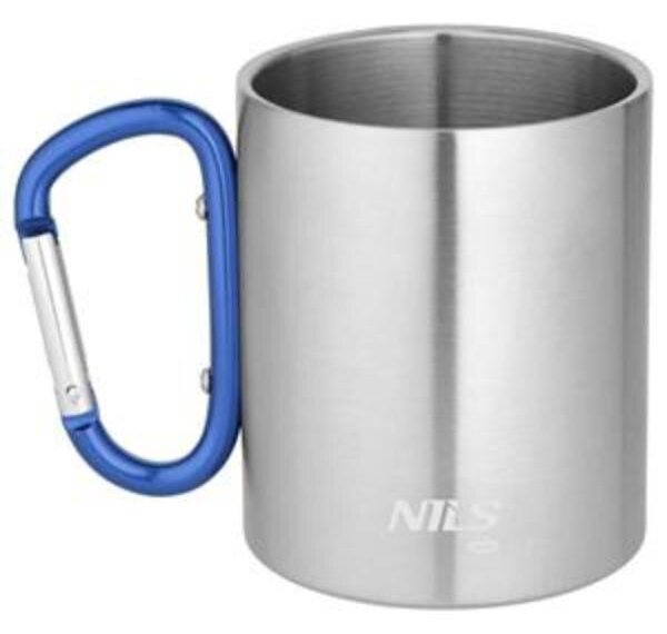 NC17110 MODRÝ KEMPIGOVÝ HRNEK 300ML S KARABINOU NILS CAMP