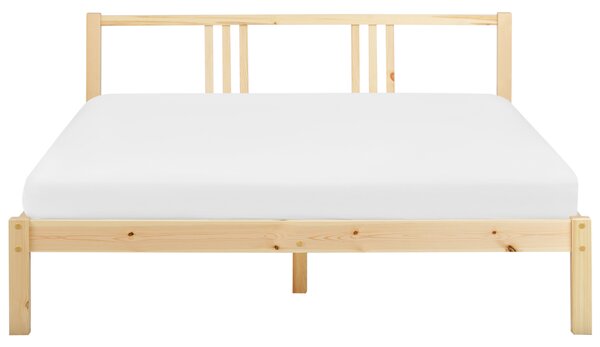 Postel Borovicové dřevo VANNES 160 x 200 cm Světle hnědá