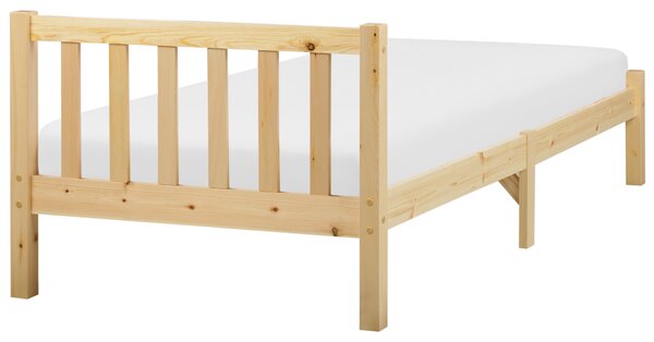 Postel Borovicové dřevo FLORAC 90 x 200 cm Světle hnědá