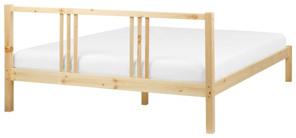 Postel Borovicové dřevo VANNES 160 x 200 cm Světle hnědá