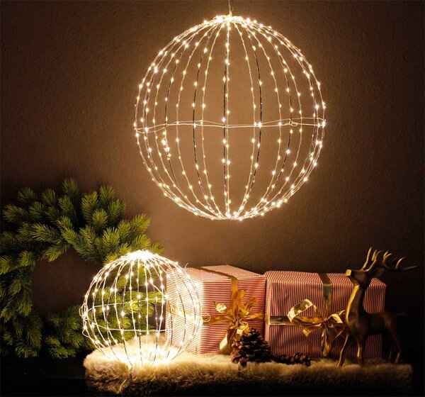 ACA Lighting LED vánoční 3D koule, průměr 20 cm, 100 LED, 230V, IP44