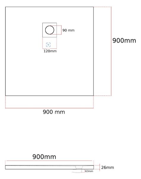 Gamma Erga Oldaf, SMC čtvercová sprchová vanička 90 x 90 cm, bílá matná, ERG-GMA-OL-9090