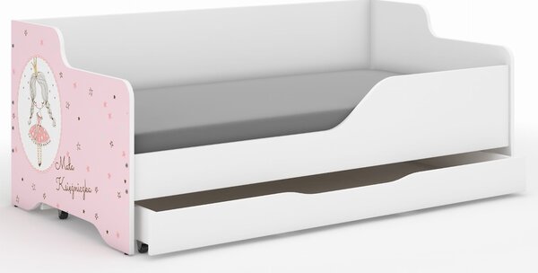 Dětská postel LOLA - PRINCEZNA 160x80 cm - grafika na čelech