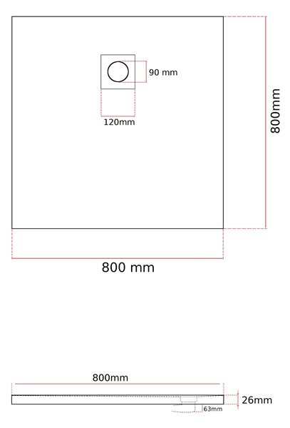 Gamma Erga Oldaf, SMC čtvercová sprchová vanička 80 x 80 cm, šedá matná, ERG-GMA-OL-8080G