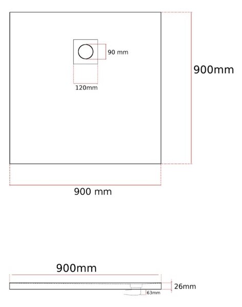 Gamma Erga Oldaf, SMC čtvercová sprchová vanička 90 x 90 cm, černá matná, ERG-GMA-OL-9090BK