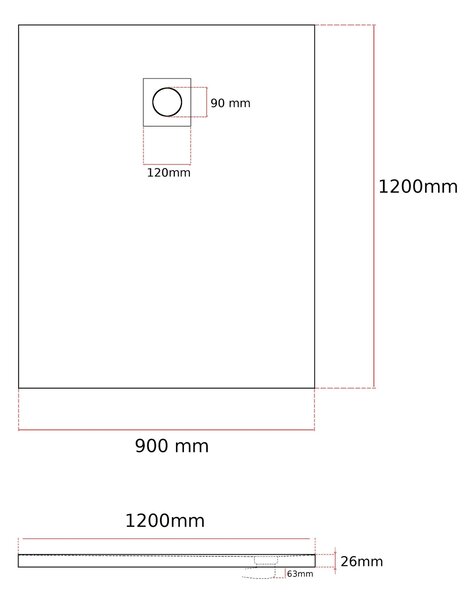 Gamma Erga Oldaf, SMC obdélníková sprchová vanička 120 x 90 cm, šedá matná, ERG-GMA-OL-90120G