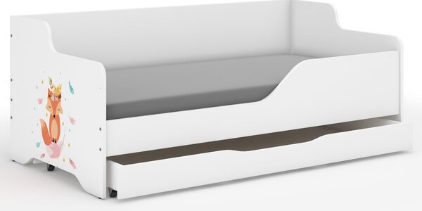 Dětská postel LOLA - LIŠKA 160x80 cm - grafika na čelech