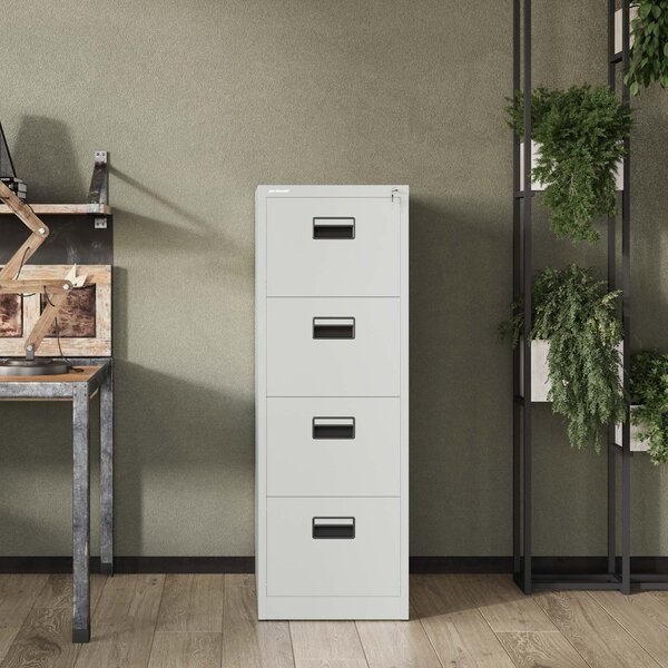 Plechová kartotéka, 4 zásuvky SARA V4, 460 x 1320 x 620 mm, šedá