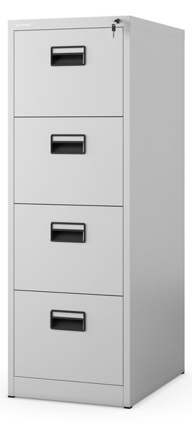 Plechová kartotéka, 4 zásuvky SARA V4, 460 x 1320 x 620 mm, šedá