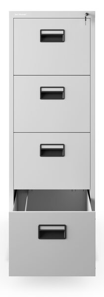 Plechová kartotéka, 4 zásuvky SARA V4, 460 x 1320 x 620 mm, šedá