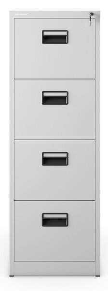 Plechová kartotéka, 4 zásuvky SARA V4, 460 x 1320 x 620 mm, šedá